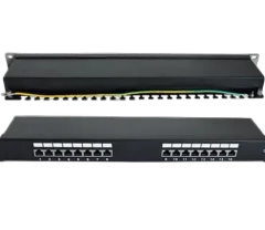 NaviaTec Cat6 Shielded 16-Port Patch Panel Black