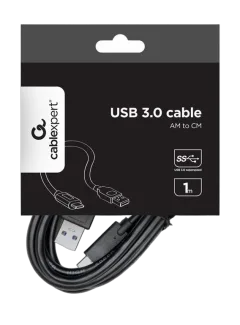 Gembird USB 3.0 AM to Type-C cable (AM CM), 1m, black