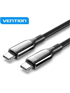 Vention Cotton Braided USB 2.0 C Male to C Male 5A Cable 1,2m, Black