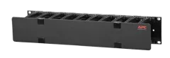 APC Horizontal Cable Manager, 2U x 4" (100mm) Deep, Single-Sided with Cover