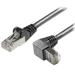 Transmedia Cat6A SFTP Patch Cable, RJ45 plug angled down, 0,5 m