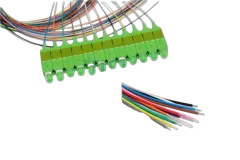 NFO Fiber optic pigtail SC APC, SM, G.657A1, 900um, 2m, LSZH Easy-strip, Full color, 12pack
