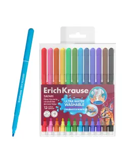 Flomasteri ErichKrause Safari Ultra Washable 12 boja 12/1