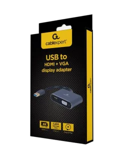 Gembird USB to HDMI VGA display adapter, space grey
