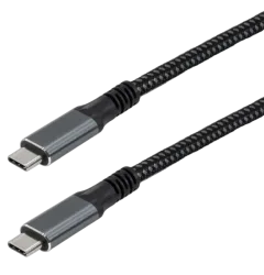 Transmedia USB C 3.2 cable with E-Marker chip, 1m