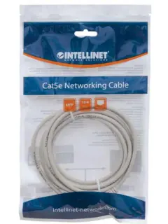Intellinet Cat5e, CCA, U/UTP, PVC, RJ45, 3m, sivi