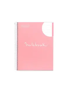 Kolegij blok Miquelrius A4 90g 80L spiralni crte Extra rigid cardboard emotions pink MR48824
