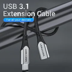 Vention USB-C to USB-C 3.1 Cotton Braided Cable 1.5M Gray