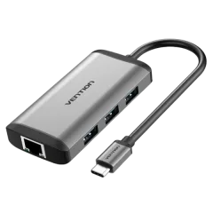 Vention Type-C to USB3.0*3 Gigabit Ethernet PD Docking Station