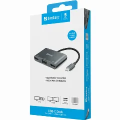 Sandberg USB-C Dock 2xHDMI 1xVGA USB PD