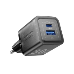 Vention 2-Port USB (C A) GaN Charger (30W 30W) EU-Plug, Black