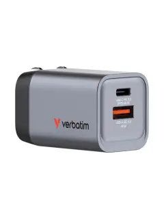 Punjač zidni Verbatim GaN #32200 1xUSB/PD 35W/1xUSB-A QC 3.0 (EU/UK/US)