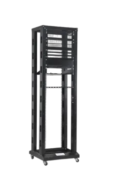 NaviaTec 19" 4 Post Open Frame Rack, 29U Black