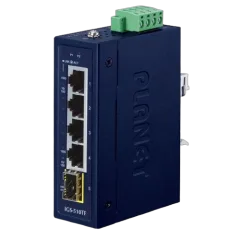 Planet 5-Port Industrial Compact 4x 1GbE 1x 100 1000X SFP Ethernet Switch