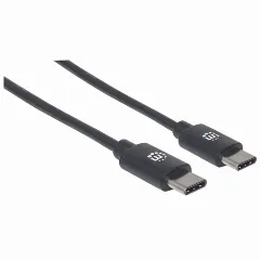 Manhattan kabel USB 2.0 Type-C, 3A, 60W, 1m, crni