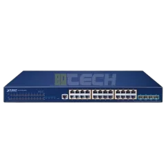 Planet 24-Port 10 100 1000T 4-Port 100 1000X SFP Managed Gigabit Switch with 36-72V DC Redundant Power