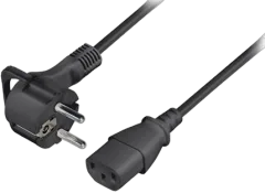 Transmedia Schuko plug flat to C13 jack 1,5m