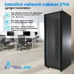 Extralink Floor Cabinet 37U, 600x800, Black