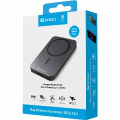 Sandberg Magnet Wireless Powerbank 5000 ALU