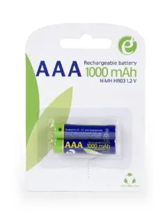 Gembird Ni-MH rechargeable AAA batteries, 1000mAh, 2pcs blister pack