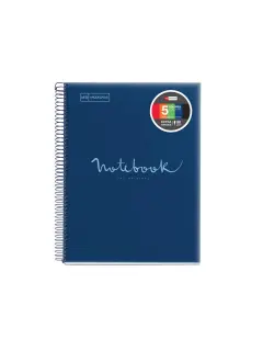 Kolegij blok Miquelrius A4 90g 120L spiralni crte Polypropylene emotions navy MR48566