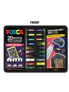 Marker Uni gift set Posca u metalnoj kutiji (mix pc-1m/ pc-3m/pc-5m) groovy colours 20/1 302422188