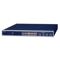 Planet 18-Port Web Managed PoE Switch (16x 100Mbps 802.3at PoE (220W) 2x 1G TP SFP Combo Switch