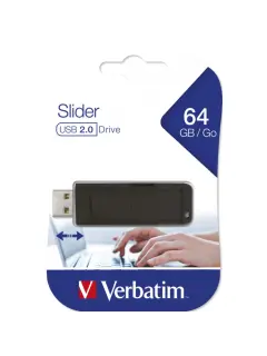 USB stick Verbatim 2.0 #98698 64GB Store 'n' Go Slider, crni
