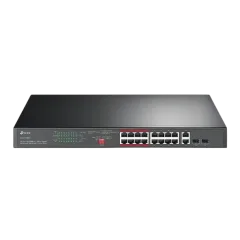 TP-Link 16-Port 10 100 Mbps 2-Port Gigabit Rackmount Switch with 16-Port PoE