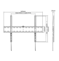 Gembird TV wall mount (fixed), 37”-70” (40 kg)