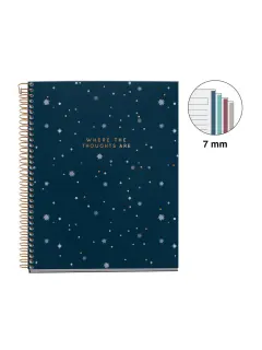 Kolegij blok Miquelrius A5 70g 100L spiralni crte Extra rigid cardboard lifestyle thoughts midnight MR46917