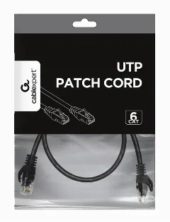 Gembird Cat6 UTP Patch cord, black, 0,25 m