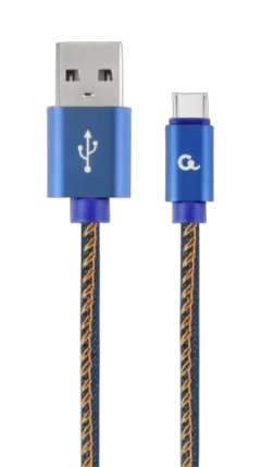 Gembird Premium jeans (denim) Type-C USB cable with metal connectors, 2m, blue