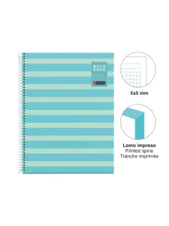 Kolegij blok Miquelrius A4 90g 80L spiralni kocke Between the lines Sky Blue MR4513