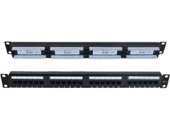 NaviaTec Cat6 Unshielded 24-Port Patch Panel, Crni