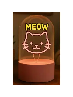 Lampa staklena kupola iTotal NEON-efekt LED rotirajuća Meow XL3261