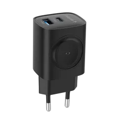 Gembird 2-in-1 20 W Apple Watch phone fast charger, black