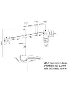 Manhattan nosač monitora 13"-32",8kg po monit,crni