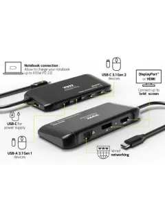 Port docking travel  USB-C,1x4K ili 2xFHD, do 100W