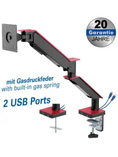 Transmedia Full-Motion Desktop Holder with gas spring for Flat Screens