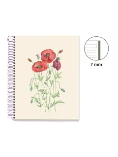 Kolegij blok Miquelrius A5 90g 80L spiralni crte Entredos Papaver Rhoedas MR4506