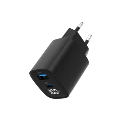 Gembird 2-port 30W USB fast charger, LCD, black