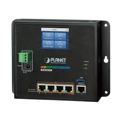Planet Industrial Wall-mount Gigabit Router with 4-Port 802.3at PoE and LCD Touch Screen