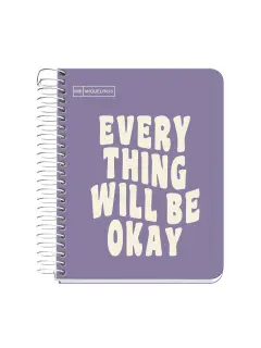 Kolegij blok Miquelrius A6 90g 100L spiralni crte Messages rigid cardboard purple MR4280