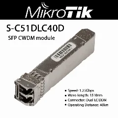 MikroTik 1G SFP CWDM module (Dual LC,SM)-40km 1610nm DDM