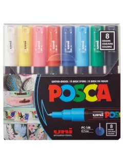 Uni pak marker Posca pc-1m osnovne boje 8/1 PVC box (zamjena š75438)