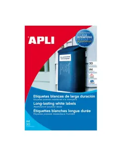 Naljepnica Apli 210x297mm bijela samoljepljiva vodootporna 20L 1228