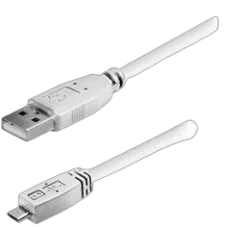 Transmedia USB typeA plug-Micro USB typeB 1m, white