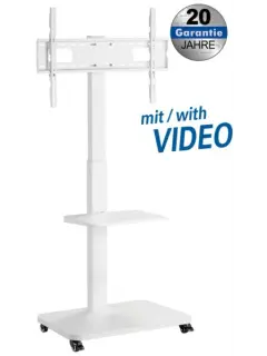 Transmedia Pedestal for Flat Screens, 37“ - 75“ up to 40kg, white
