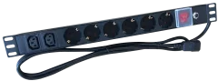 NaviaTec PDU (Power Distribution Unit) sa 5x Schuko 2x C13 priključaka, kabel Schuko, 19"